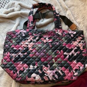 MZ Wallace Pink and Green camo large metro tote deluxe